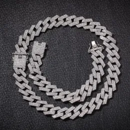 20 mm kubansk länkkedjor halsband mode hiphop smycken 3 rad strass cz zirkon isade ut halsband för män släpp 3140