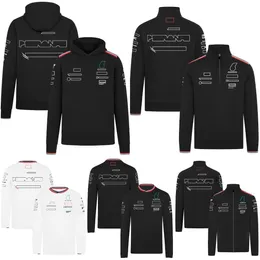 2024 F1 Team Hoodie Formula 1 Sürücü Tam uzunlukta Zip Softshell Ceket Yarışı Hayranları Kapşonlu Sweatshirt Erkek Kadınlar 1/4 Zip Sweat Hoodie