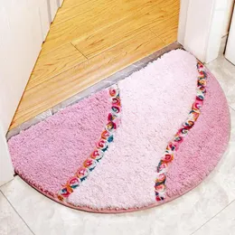 Badmattor Rose Area Rug Flower Print Machine Washable Non-Slip Rugs Absorberande Half Moon Floor Portable Badrum