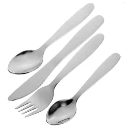 Dinnerware Sets Tableware Cutlery Steak Fork Spoon Kit Portable Flatware Children Reusable Silverware Stainless Steel Kids