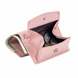 genuine Leather Women Wallets and Purses Fi Small Wallet with Mini Coin Pocket Rfid Blocking Purse Designer Portfel Damski V2sU#