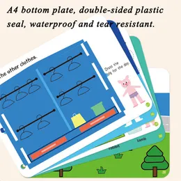 HVV Montessori Ruhige Buch Kinder Spielzeug Spielzeug Paste meine ersten geschäftigen Tierzahlen passen Puzzlespiel -Bildungslibros mit