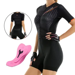 Abiti xiger triathlon a manica corta salta in bicicletta per biciclette da donna set maillot ropa ciclismo collant bici skinsuit