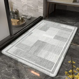 Gray Morandi Mat simples tapete de veludo resistente à sujeira da moda para a sala Decoração de quarto da sala de cozinha de tapete de cozinha Tapis