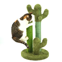 Süße Kaktus -Pet -Katzenbaumspielzeug mit Ballkratzerpfosten für Katzen Kätzchen Kletterbaumkatze Spielzeug schützen Möbel