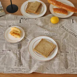 Retro Placemat Tonela de mesa Inglês Estilo de jornal em estilos de backmapção fotografia fotografia adereços de pano de pano de pano Toalheiro