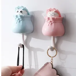 Hooks 1pcs Creative Lucky Bag Hook Strong Adhesive Punch-Free Cute Hallway Key Sticky Storage Hanger Behind The Door