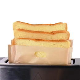 2PCは、グリルチーズサンドイッチトースターバッグキッチンアクセサリーのための簡単な再利用可能なノンスティック焼きトーストパンバッグ