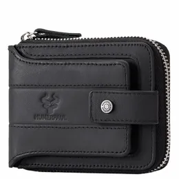 Prawdziwy naturalny krowie skórzany portfel RFID Multi-Card duża pojemność Uchwyt karty kredytowej Torebka Casual Zip Storage Moneta Bag kieszonkowy Y6C1#