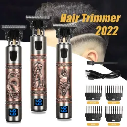 Trimmers Vintage T9 0 mm Electric Pordless Hair Machine Professional Trimmer dla mężczyzn Clipper Shaver Freeshipping