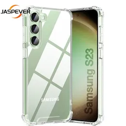 Гибридный ударной ударный прозрачный твердый корпус для Galaxy S24 S23 S22 S21 Ультра -силиконовая мягкая крышка Fe Plus 240326