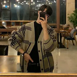 Cardigã de roupas de suéteres masculinos para masculino casaco preto casaco x pescoço overfit Casual coreano estilo a x