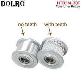 1pc 20 dentes 3m de polia síncrona de roda de roda de tensionador de polia 3/4/5/6mm com guia de rolamentos regulando a polia htd3m 20teeth 20t