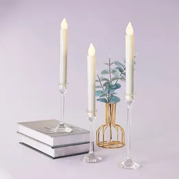 PEANDIM Acrylic Pillar Stand Crystal Candle Holder Romantic Tabletop Crafts Wedding Party Candlesticks Home Decoration