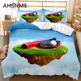 AHSNME 3D American Baseball Set Set Print Quilt Cover per King Queen Size Market può essere personalizzato biancheria da letto a pattern