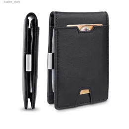 Money Clips Mens Slim Wallet Money Clip Austin Rfid Blocking 남성용 이중 신용 카드 소지자 L410