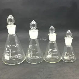 Laboratorio conico conico di vetro borosilicato di vetro capacità di spina smerigliata 50 ml 100ml 150ml 250ml 500ml 1000ml