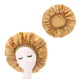 Extra stor satin på motorhuven Kvinnor Big size Silk Bonnet Sleep Night Cap Bonnet Hat Bonnet Satin Cheveux Nuit Bonheter för kvinnor