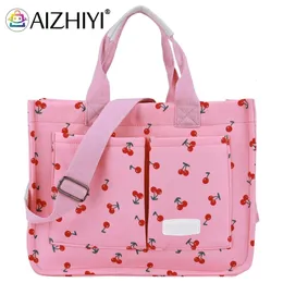 Women Cherry Pattern Tote Bag Multipocket Stampato Borsa Stampa regolabile imbracatura versatile ogni giorno per femmina 240410