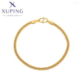 Link Armbänder Xuping Jewelry Fashion Hochwertiges Gelbgold -Farbarmband für Frauen Schulmädchen Weihnachten Exquisite Wunschgeschenk X000667703