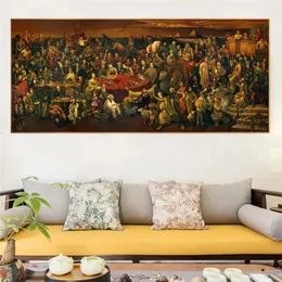 Großgröße Leinwandkunst berühmte Menschen Malerei, die die göttliche Komödie mit Dante Ölmalerei Drucke Poster für Wohnzimmer diskutieren
