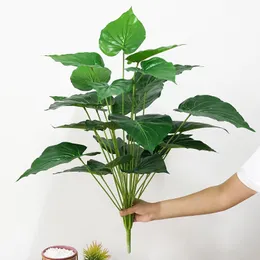 75cm 24 Heads Fake Monstera Plants Large Artificial Tropical Leaves Plastic Scindapsus Bouquet Palm Tree for Home Office Decor
