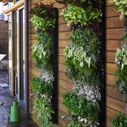 Fickor vertikala hängande planterare, väggmonterad trädgård odla väska för utomhus gårds balkongplantning