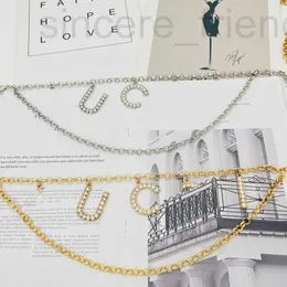 Bel zincir kemerler tasarımcı mektup kolye elmas kılıflı metal kadın moda alaşım zincirleri kemer lüks değerli taş ince bayanlar dekoratif etek pantolon fetq