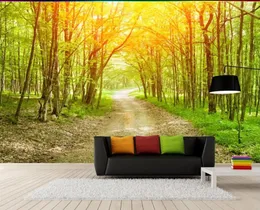 Wallpapers Home Decoration 3d Customized Wallpaper Natural Landscape Trees Forest Room Modern