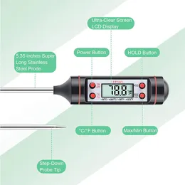 Food Thermometer with Probe Oil thermometer Kitchen BBQ Bake Meat Baby Bottle Coffee Electronic Digital Instant Read Thermometer