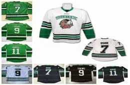 North Dakota Fighting Sioux Hawks College UND Hockey Jerseys 7 TJ Oshie 9 Jonathan Toews 11 Zach Parise Stitched White9143130