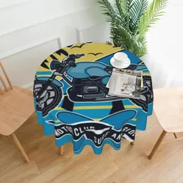 Tabela de toalha de mesa Surf Rider Motor Club Talha de mesa de 60 polegadas de 152 cm de borda decorativa à prova d'água interna/externa