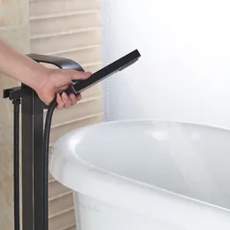 Best Quality Bathtub Faucet Freestanding Bathroom Tub Sink Faucet Single Handle Black Waterfall Bath Shower Set with Handshower