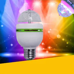 1pcs LED -Lampkugeln Kristall Bühne Light RGB 3W E27 Buntes Magic Ball Club DJ Disco Party KTV Home Effect Bulb Auto Drehung