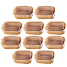 Bowls 20 PCS Lunhana descartável para embrulhar papel Kraft Storage Containers Recipientes retirados com tampas