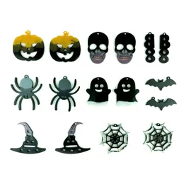 Halloween Pumpkin Skull Ghost Bat Silicone Mold Suitable for Resin Epoxy Resin Diy Craft Pendant Earrings Jewelry Making
