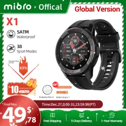 Смотреть Mibro Watch x1 Global Version 350MAH Аккумулятор 1.3 -дюймовый экран SPO2 SPO2 SPO2 Sport Sport Smart Wwatch для iOS Android