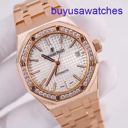 Pulro de movimento AP relógio Royal Oak 15451 ou Women's Watch Rose Gold com Diamond Automatic Mechanical Swiss Luxury Watches Watches Casual Fashion Watch Diâmetro 37mm