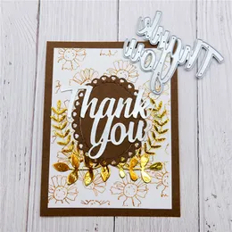 Inlovearts Cutting Dies Metal Dies Thank You Die Scrapbooking Card de álbum Fazendo o estêncil de estêncil Decoração