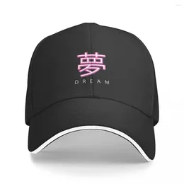 Ball Caps Dream - Yume giapponese Kanji White Text Cap Cappello da baseball Cappello Cosplay Women's Men's