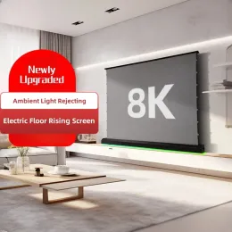 120 inch Big promotion Motorized Floor Self-Rising 8K ALR Screen 16:9 Projector Screen Gray For Home 4K Long-Throw/Short Throw Projectors