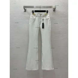 Marka dżinsy kobiety Jean Designer Pants Fashion Logo Solidny kolor elastyczna samokusuwacja dżinsowe spodnie Kobieta mikro rozszerzone dżinsowe spodnie 10 kwietnia