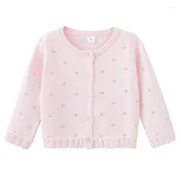 Джакеки 1-6 лет Pink Girls Summer Cardigan Coat Orange School Kid Cotton Weater Jacket 1 2 3 4 5 6 Детская одежда 241205