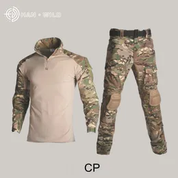 Tactical Suit Army Uniform Combat Shirt+Pants With Elbow Knee Pads Camo Set Airsoft Hunting Clothes Paintball Clothing