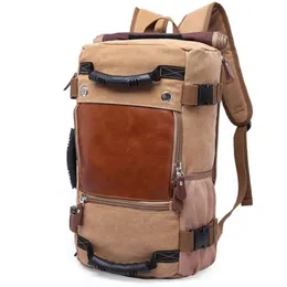 Kaka Vintage Canvas Reisen Rucksack Männer Frauen große Kapazität Gepäck Umhängetaschen Rucksäcke Männlich wasserdichte Rucksackbeutel Pack 210248f