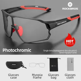 Rockbros Cycling szklanki Pochromic MTB szklanki roweru drogowego UV400 Ochrona przeciwsłoneczna Okulary na zewnątrz Sport Sport Gogle Sprzęt 240402