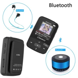 Игроки Chenfec C50 16GB Clipon Bluetooth Mp3 Player 1.5inch Экран мини -размер качество звука без потерь с помощью FM Radio Voice Recording