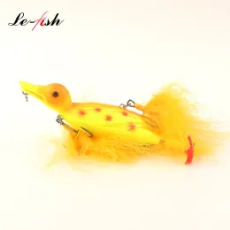 Le Fish 105mm 29g Floating Duck Lure Feather Tail Treble HooK Sea Bass Artificial Hard Plastic Simulated Bait