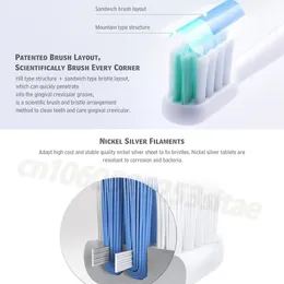 Per le teste di spazzolino da denti di ricambio Dr.Bei BET-S03/C01/E0/S7/E5/E3/C1/C2 Electric Dente Sprobusto DuPont Sfaglie di setole morbide con tappi