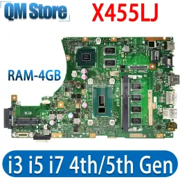 Motherboard X455LJ Mainboard für ASUS X455LF X455L X455LD A455L F454L X455LA Laptop Motherboard I3 I5 I7 CPU PM/UMA RAM4GB